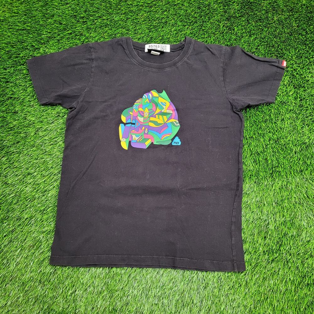 Tauth-&-Soul Abstract Art Shirt Womens Medium 19x25 Black